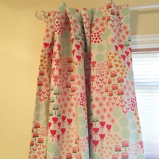 Twill Light Blocking Floral Print Curtain Panel Apricot Ice (42"x84