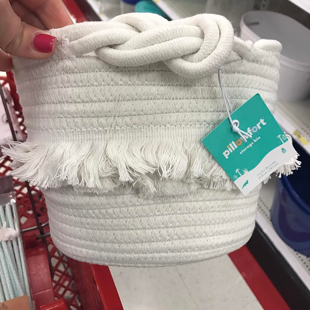 White Rope Basket with Fringe Pillowfort Target