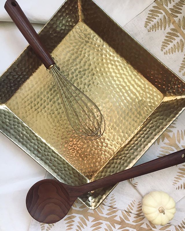 Squared Hammered Tray with Gold Finish Threshold Target