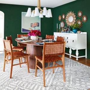 Leather Woven Dining Chairs