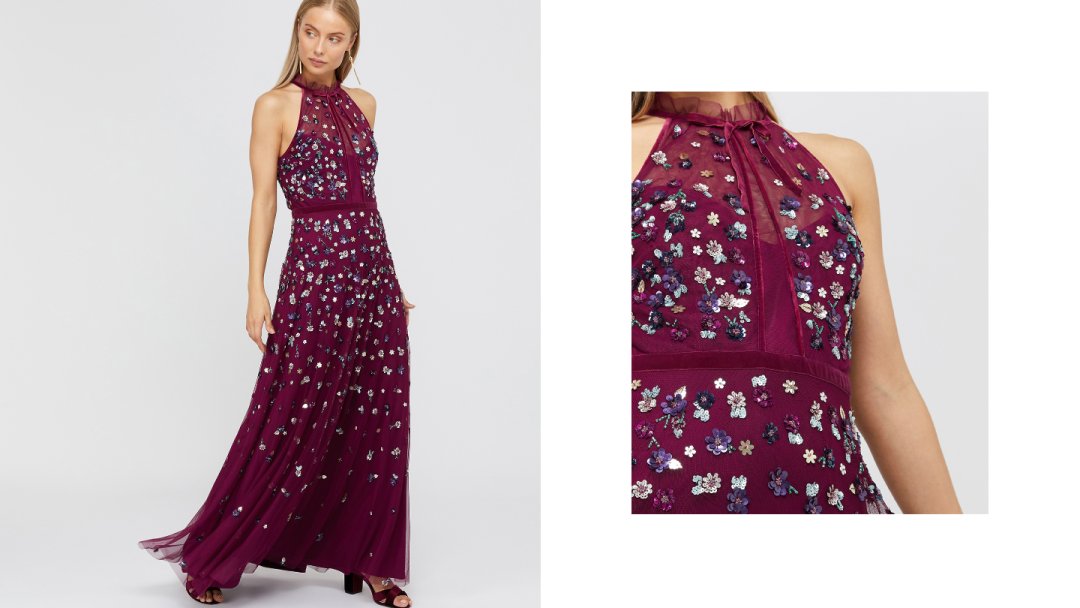 Annie embellished floral maxi hot sale dress