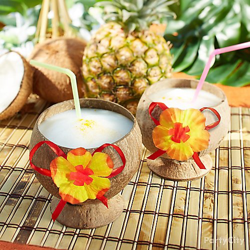 Easy Blue Hawaiian Recipe Totally Tiki Luau Party Ideas Party City