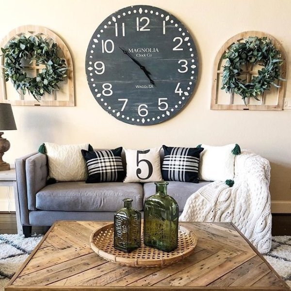 Magnolia Home Courthouse Black Wall Clock 