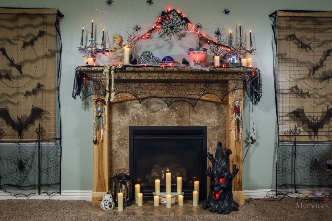 Spooky Halloween Fireplace Mantel Ideas Decor For Mantels Of All Colors