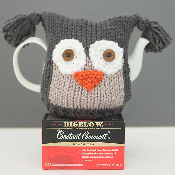 Owl Teapot Cosy Knitting Pattern Tea Proudly With Bigelow