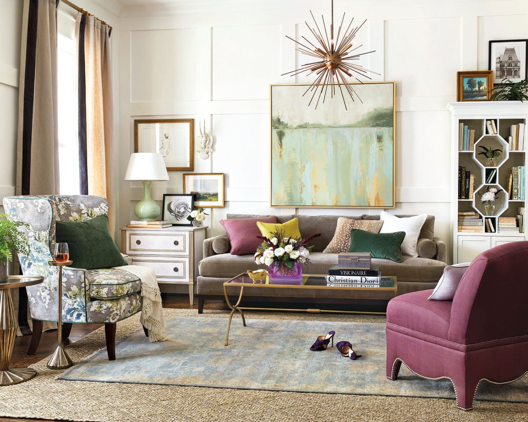 jewel tone interior living room