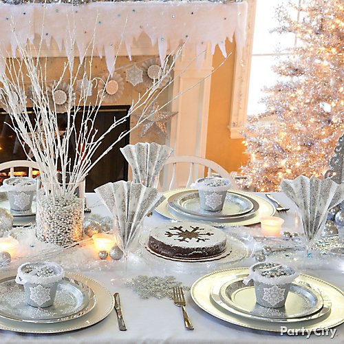Amazing winter wonderland table setting Winter Wonderland Decorating Ideas Party City
