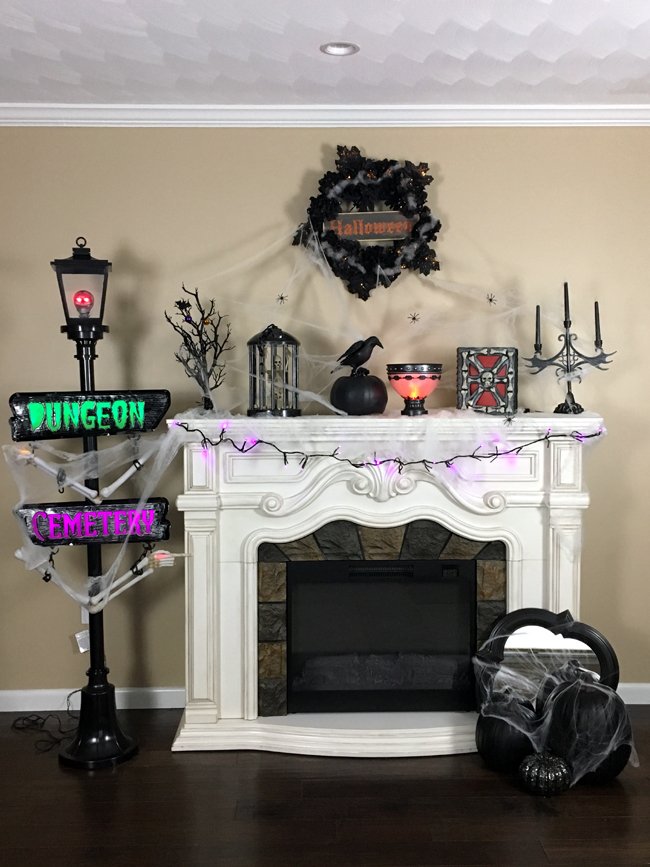 Spooktacular Halloween Fireplace Mantel Design - Pretty My Party