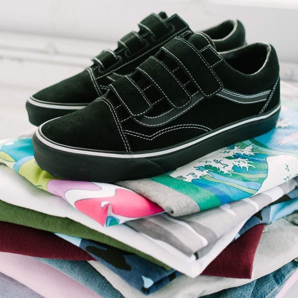 all black velcro vans all black velcro vans