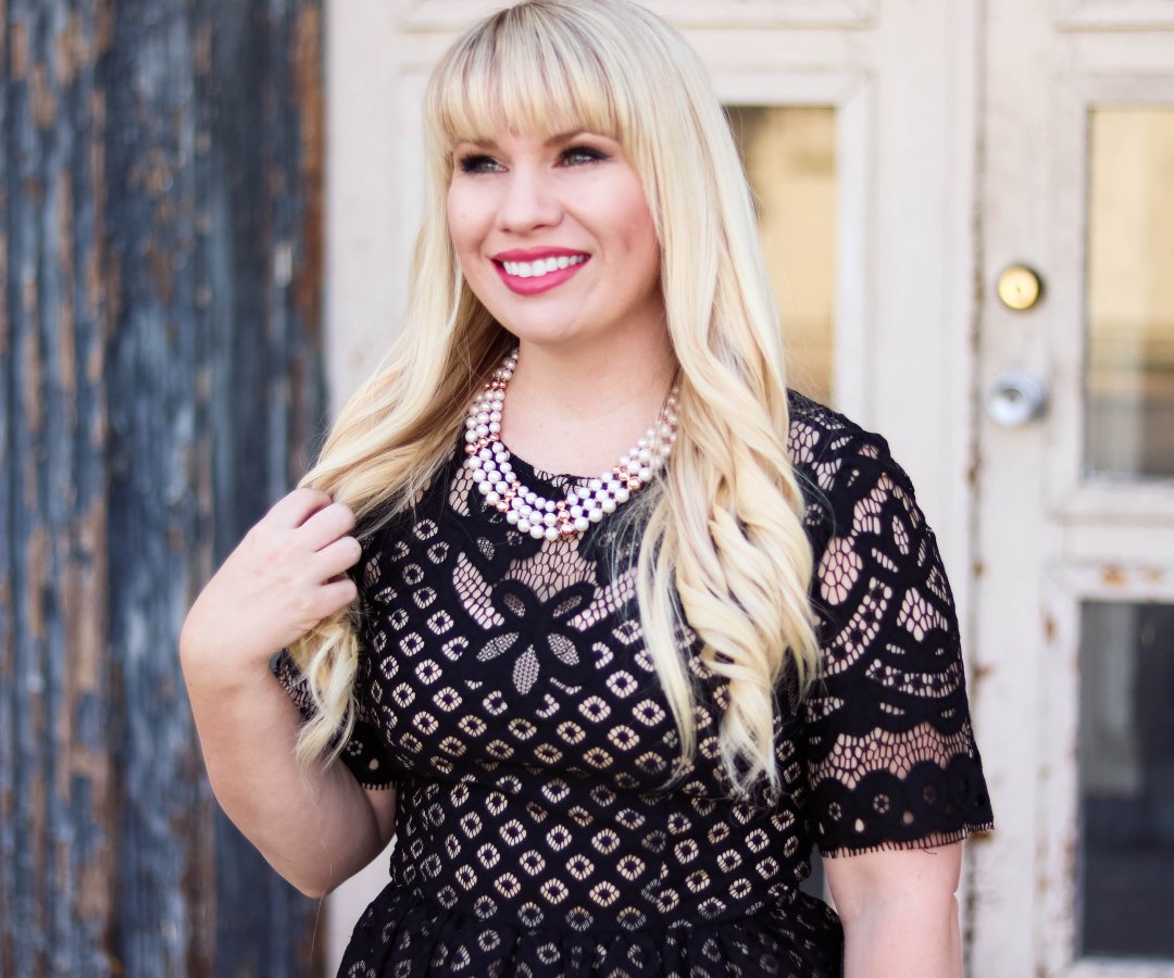 Black dress with rose gold outlet accessories