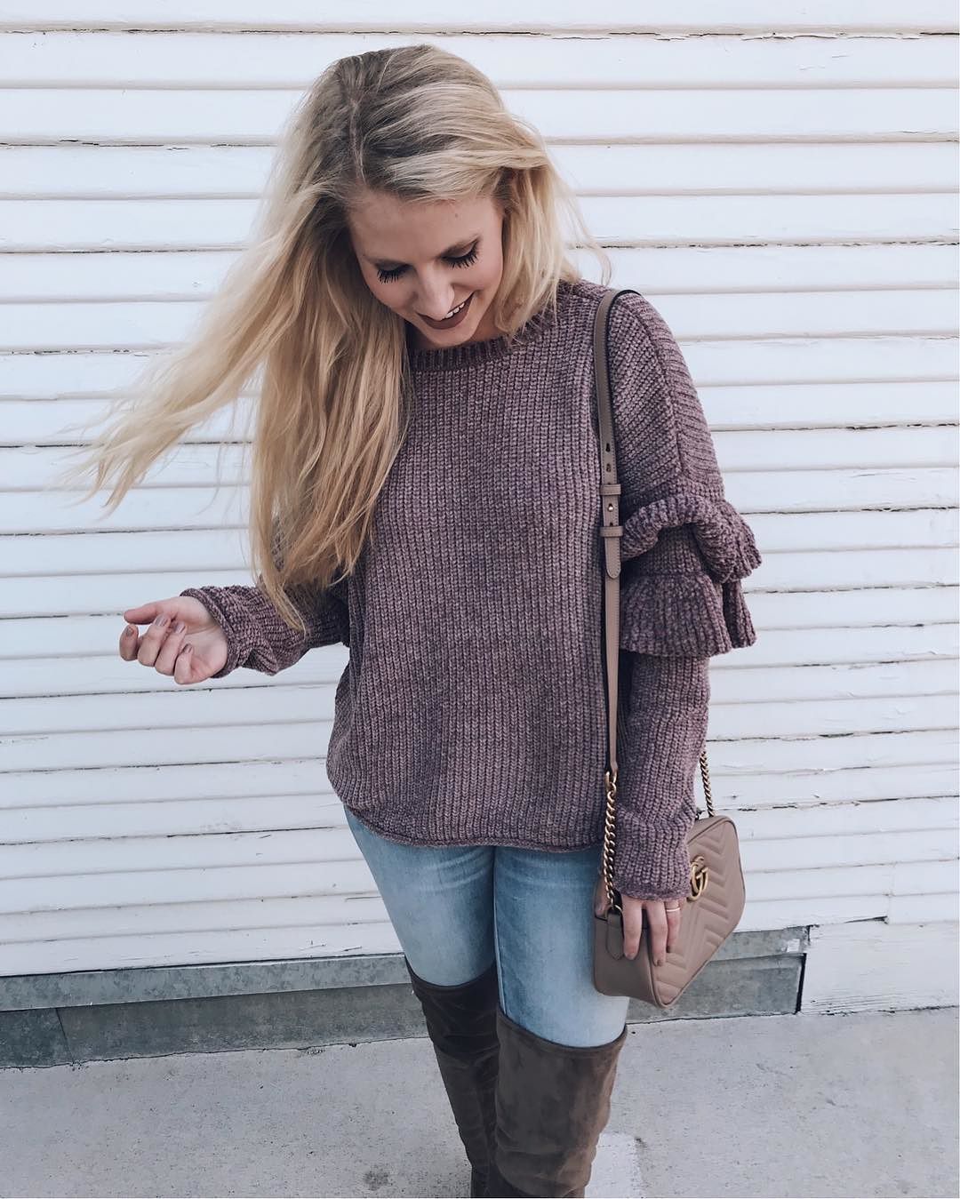 Women's Chenille Ruffle Sleeve Pullover - Mossimo Supply Co. - Target Finds