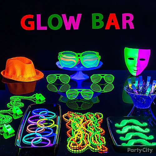 Rave Party Decorations Glow Sticks Neon Colors Bracelets Necklaces