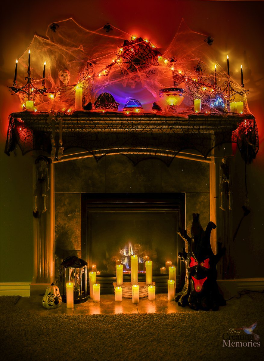 Spooky Halloween Fireplace Mantel Ideas: Decor for Mantels of all Colors