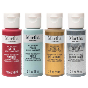 Martha Stewart Crafts Multi-Surface Coarse Glitter Acrylic Paint - Lot of 4