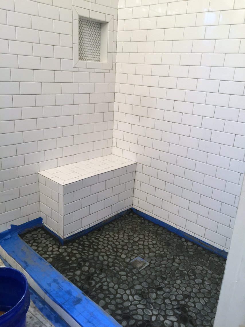 Our Master Bathroom Renovation Progress Report shower floor