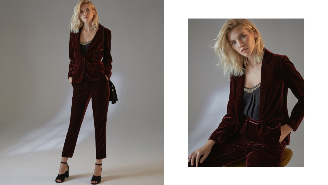 Monsoon velvet 2025 trouser suit