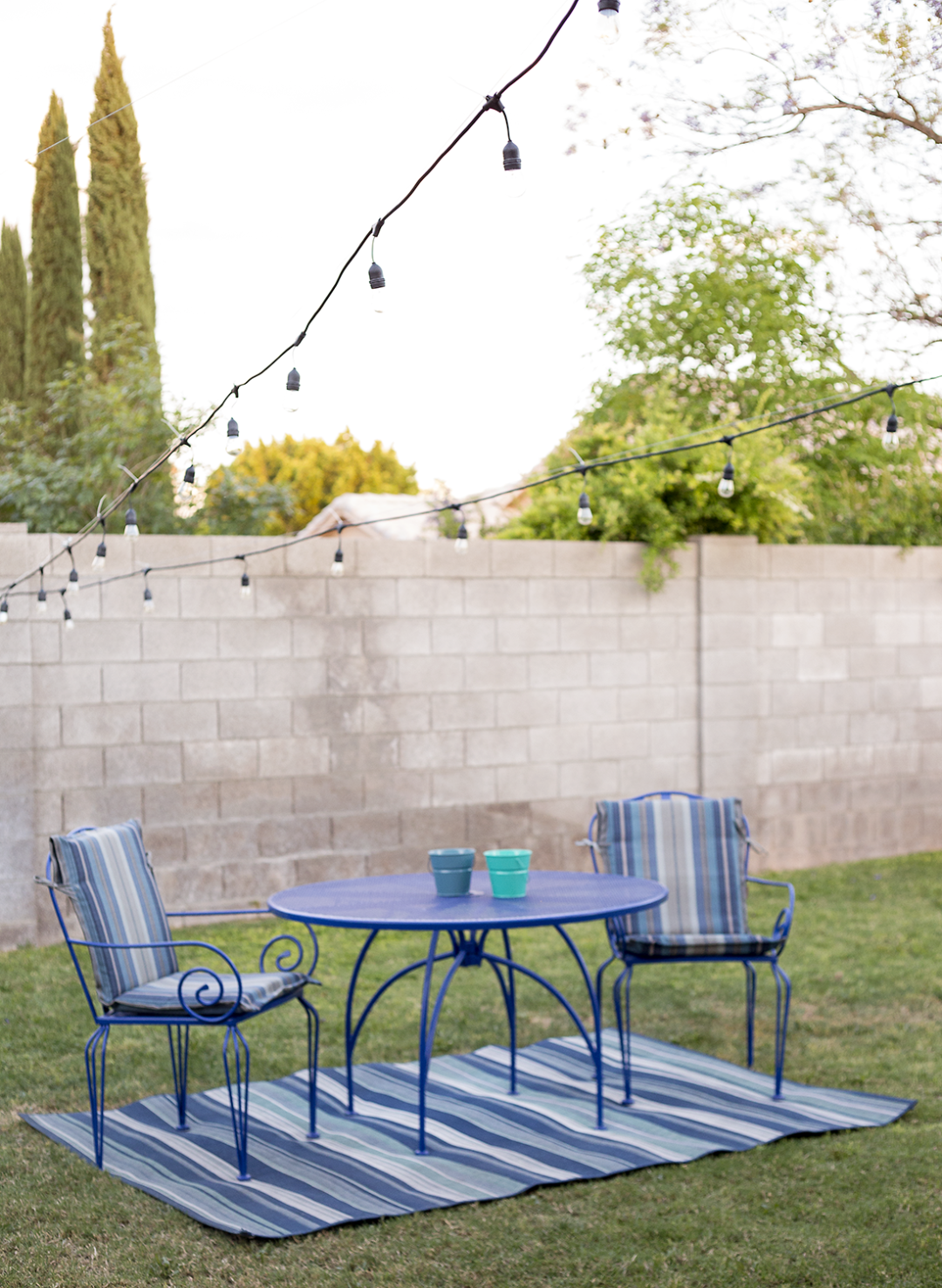 Romantic date night spot in the backyard. 