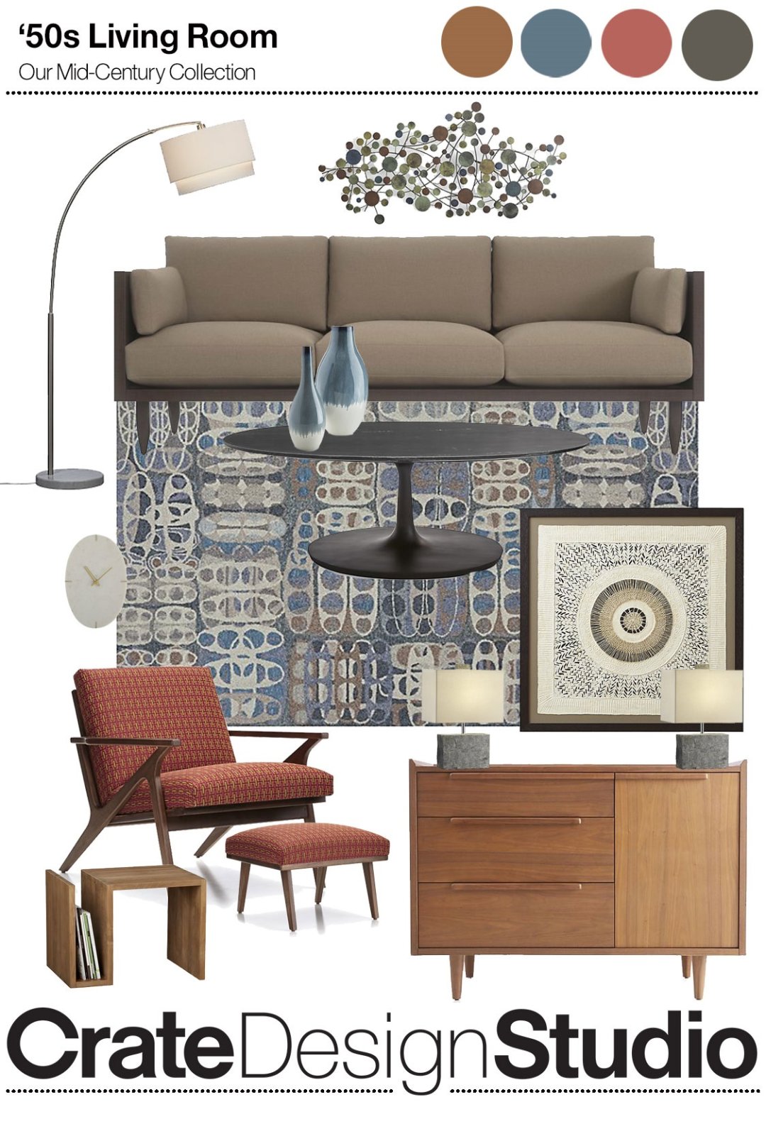 Get The Look Mid Century Modern Crate And Barrel Blog