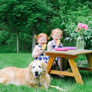 Toys Games Kidkraft Outdoor Table With Benches And Umbrella
