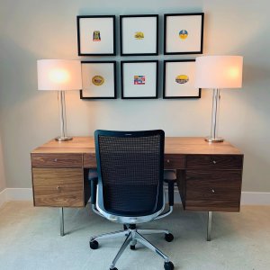 Hudson Desk With File Drawers Modern Desks Tables Modern