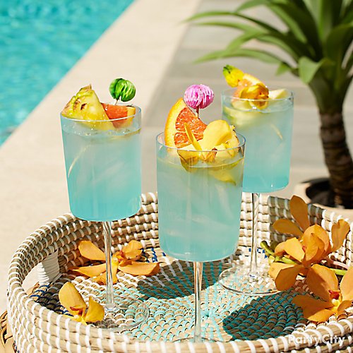 Easy Blue Hawaiian Recipe Totally Tiki Luau Party Ideas Party City