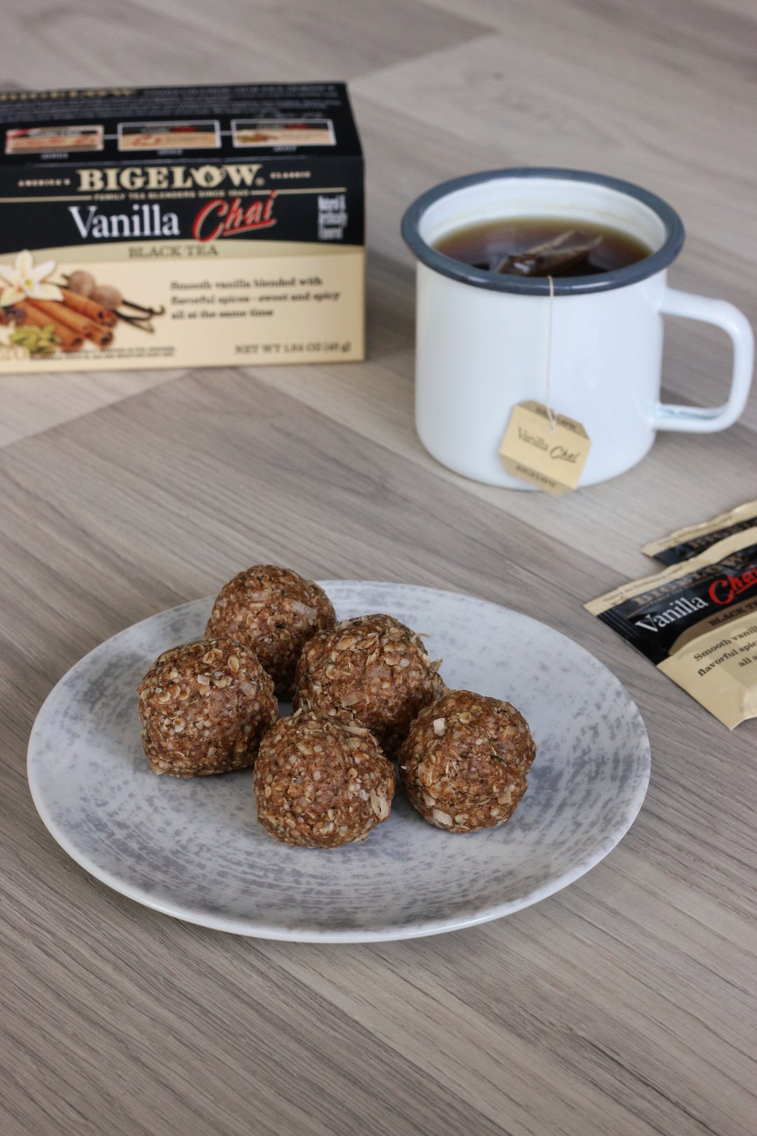 Chai Tea Energy Bites, a nobake recipe on