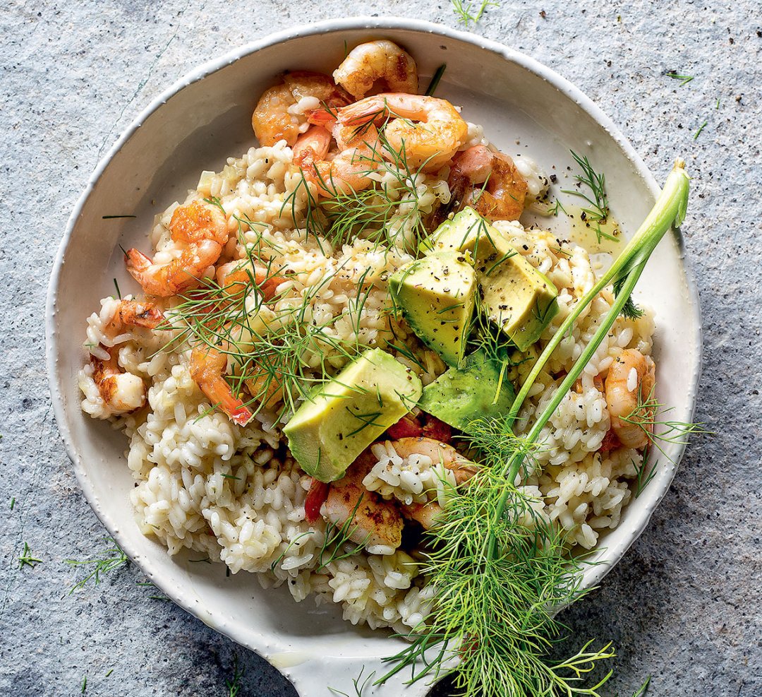 Prawn, fennel and avocado risotto | Woolworths TASTE