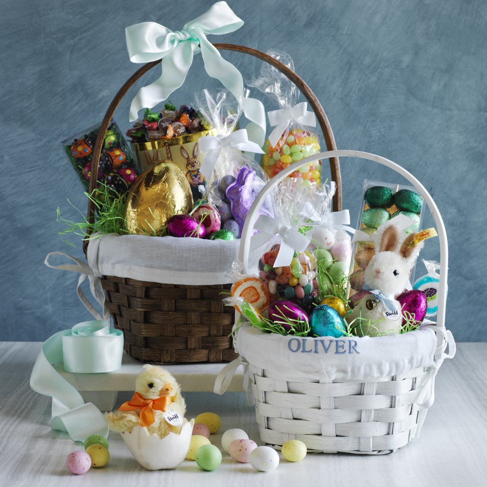 easter eggs in a basket