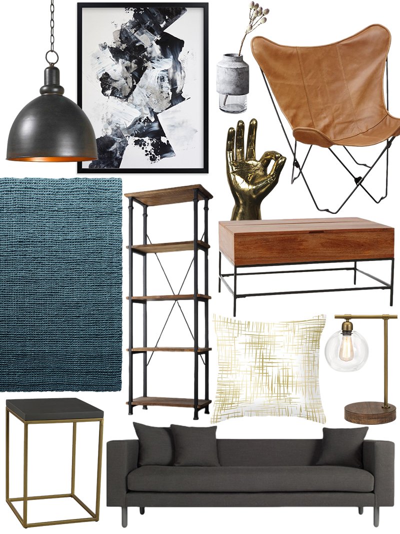 Create the Look: Warm Industrial Living Room Shopping Guide