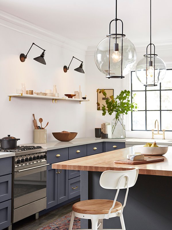 Globe Light Cluster Above Kitchen Island Modern Kitchen Lighting