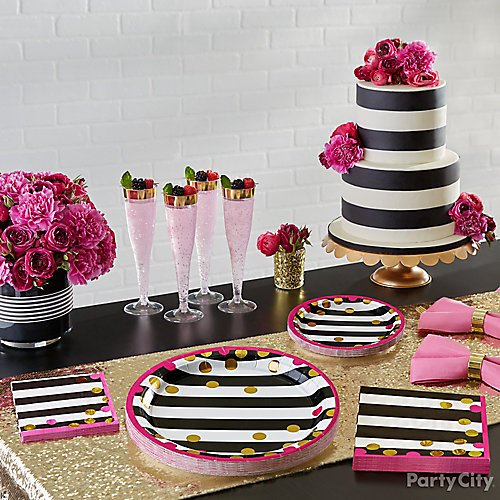 Pink Gold And Stripes Bridal Shower Ideas Party City