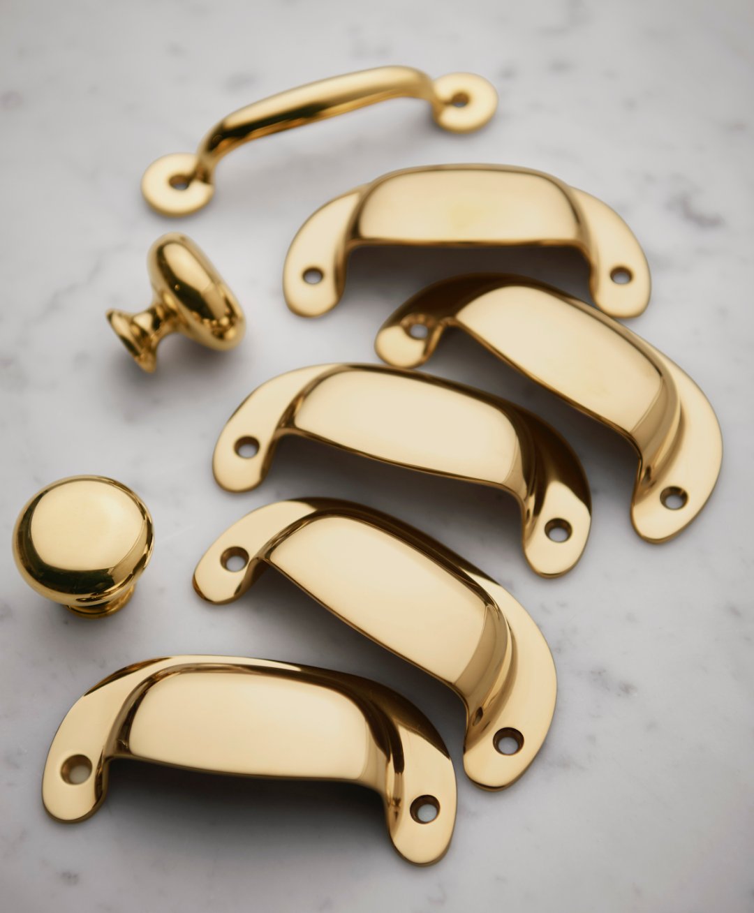 Contemporary Modern Brass Gold Cupboard Drawer Cabinet Door Knobs Handles Pulls 