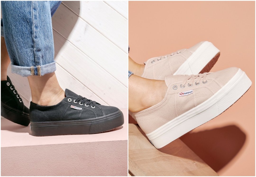 Superga on sale platform scritta