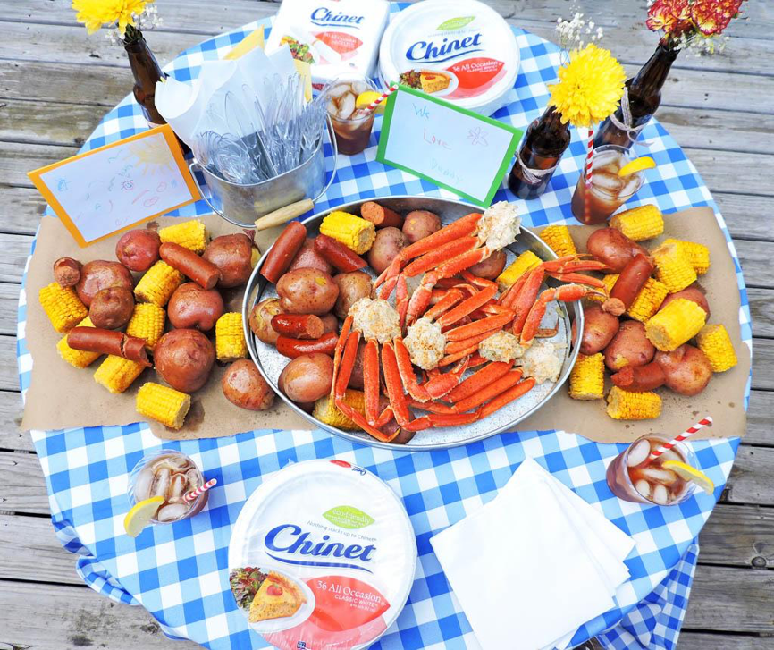 crab feast table